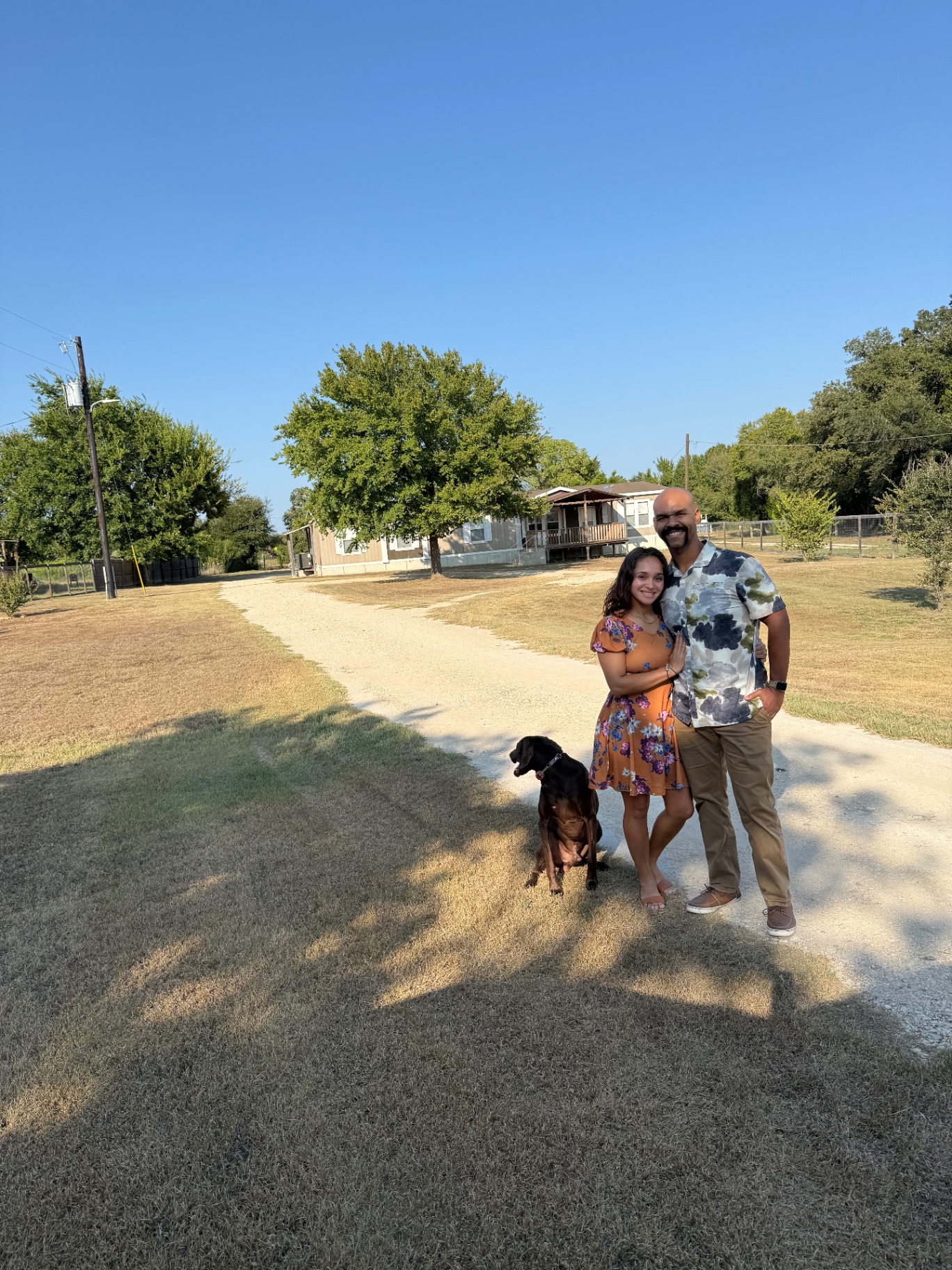 Jean and Kayla Olivencia with Melo at their home in Elgin, Texas