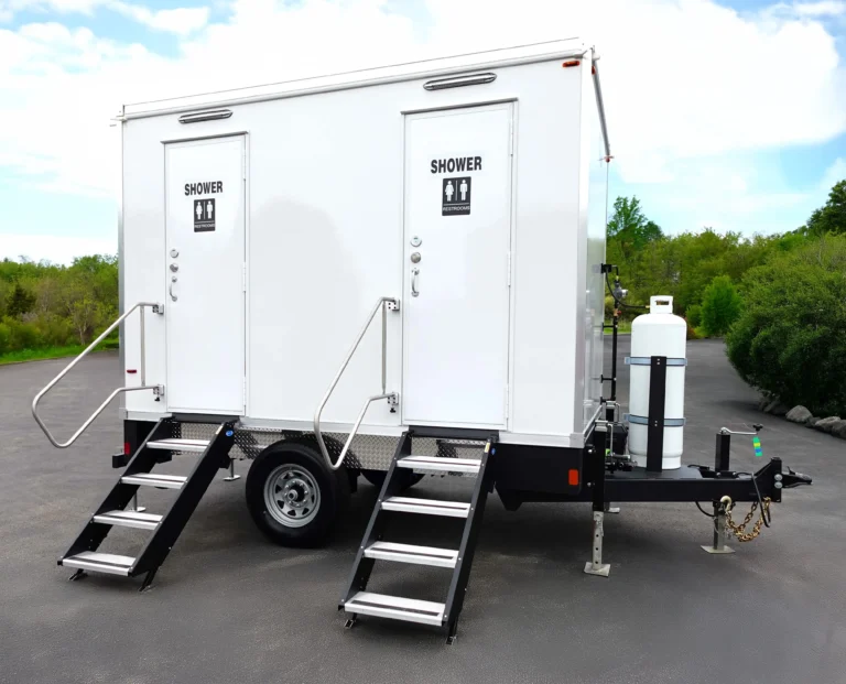 2-Station Shower & Restroom Combo Trailer exterior — The Throne Company